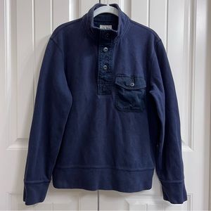Eddie Bauer Mock Neck Sweatshirt in Navy Blue, Size M
